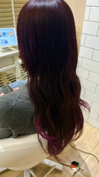 ミディアム カラー ♣️似合わせカット 艶髪カラーYUUGAのヘアスタイル