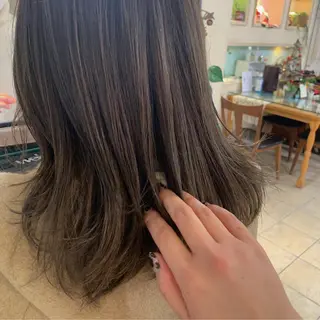 ミディアム カラー 切りっぱなしボブ ソノキユウカのヘアスタイル