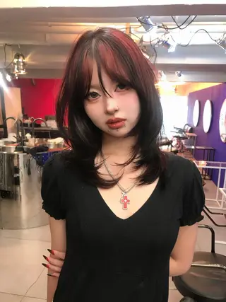 ロング カラー HARUNA/原宿/ デザイン/カットのヘアスタイル