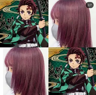 セミロング カラー くすみミルクティー／ ブラウン🪡TOWAのヘアスタイル