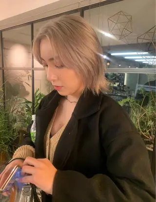 ミディアム カラー スパイラルパーマ 🌐hina⭐️のヘアスタイル