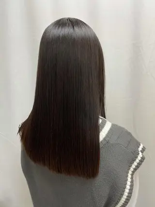 セミロング パーマ 髪質改善/縮毛矯正 /ブリーチ矯正/岡部のヘアスタイル