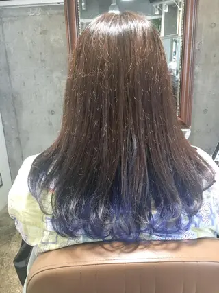 セミロング カラー 北條 優輝のヘアスタイル