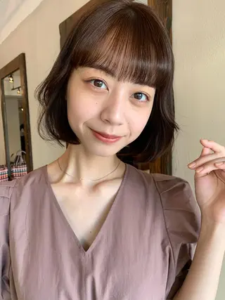 ショート カラー 透明感/オリーブ/ グレージュ/YUKAのヘアスタイル