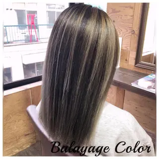 セミロング カラー EGAO所属・yuuka🌻 ハイライト/艶カラーのヘアスタイル