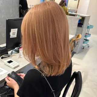 ロング カラー 小顔カット🎀 暖色カラー🍒のヘアスタイル