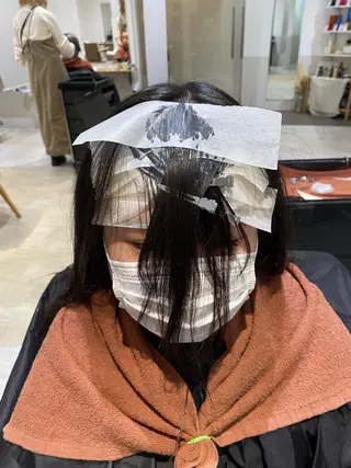 セミロング カラー クロスパーマ🥇韓国 ヘア🇰🇷濵田航希のヘアスタイル