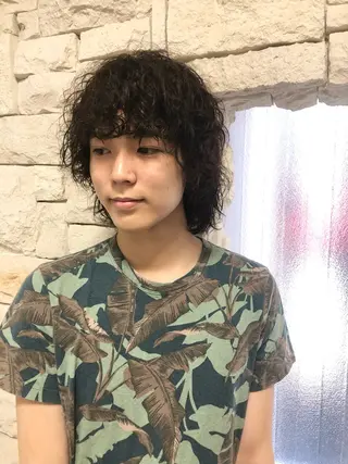 パーマ ヘアアレンジ メンズ ainico+所属・メンズ特化✂️栗原 侑也のヘアスタイル