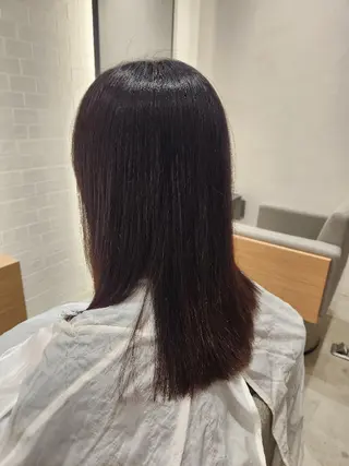 セミロング カラー 💜艶髪カラー💜 🎶富川美希🎶のヘアスタイル