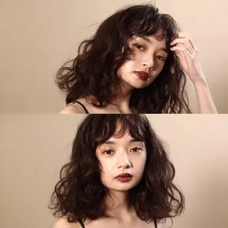 ミディアム 桑原 菜摘のヘアスタイル