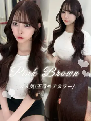 ロング カラー 新宿/韓国ヘア 中明度カラー/かやのヘアスタイル