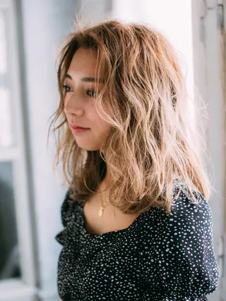 ミディアム カラー パーマ 北九州美容室 🕊️わかな✂︎のヘアスタイル