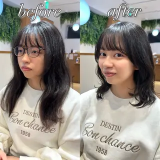 ミディアム VIEW BLUE所属・レイヤー/顔まわり /亀戸錦糸町/なつきのヘアスタイル