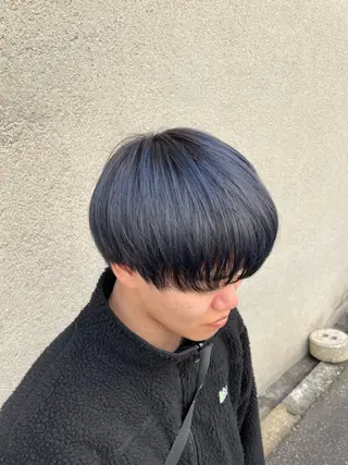 カラー メンズ 慎太朗/パーマ/ボブ /センターパートのヘアスタイル