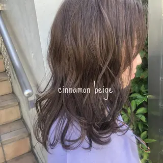 ミディアム カラー ヘアアレンジ ブリーチなしで透明感 艶カラー【Ryo】のヘアスタイル