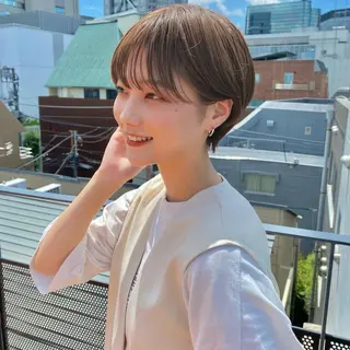 ショート カラー ボブ/縮毛矯正/ レイヤー/塚田のヘアスタイル