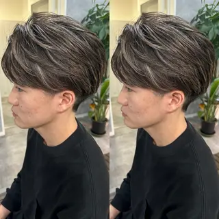 ショート カラー パーマ メンズ メンズパーマ/艶 モテカラー/福井悟朗のヘアスタイル