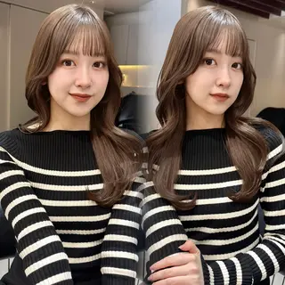 ロング カラー レイヤー🤍 ベージュ🤍　聖奈のヘアスタイル