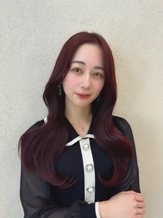 ロング 韓国レイヤー/ミルク ティー🦋高橋　暖のヘアスタイル