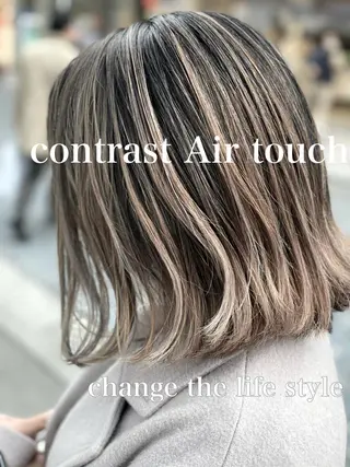 ミディアム カラー レイヤー/ウルフ ハイトーンhiroのヘアスタイル