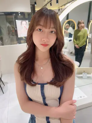 ロング 顔周り🇰🇷韓国 レイヤー/モエのヘアスタイル