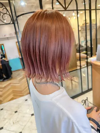 ショート レイヤー/韓国/ボブ 縮毛矯正/畠中ケントのヘアスタイル