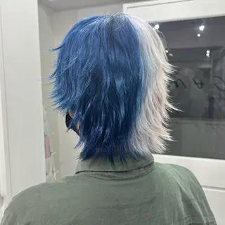 ミディアム カラー ハイトーン/ウルフ /小澤凌祐🦕のヘアスタイル