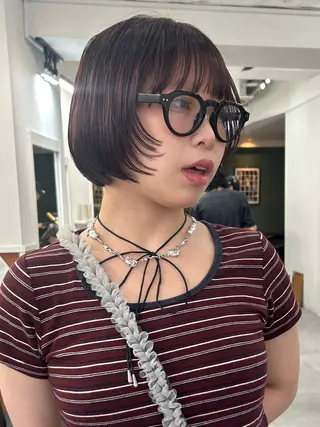 ミディアム カラー レイヤーボブ/ 艶カラー/サナ🌼のヘアスタイル