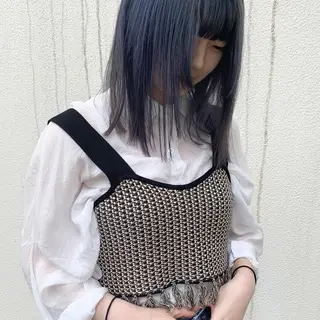 セミロング カラー ﾊｲﾄｰﾝ/ｼｮｰﾄ 村上淳乃🐥のヘアスタイル