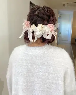 ヘアアレンジ mizuki/ピンク ベージュ.レイヤーのヘアスタイル