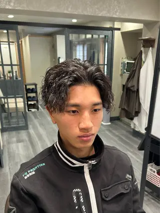 ミディアム パーマ メンズ メンズカット/ 雄大のヘアスタイル