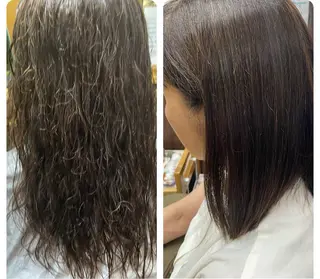 セミロング パーマ katae sayoriのヘアスタイル