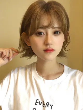 ミディアム カラー ヘアアレンジ 永井 亜実のヘアスタイル