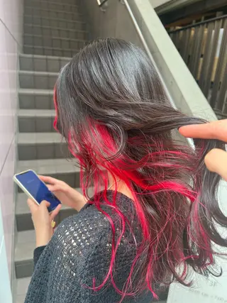 ロング カラー ヘアアレンジ Moana by HEADLIGHT所属・tomoka/ デザインカラー🌺のヘアスタイル