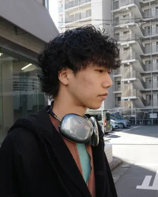 パーマ メンズ 透明感ハイトーン特化 /ケアブリーチ/莉駒のヘアスタイル