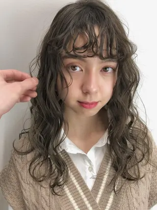 セミロング パーマ 長井 徹行のヘアスタイル