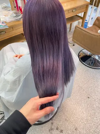 セミロング カラー レイヤーウルフ エクステ磯部のヘアスタイル