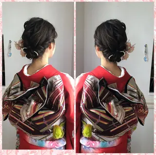 ヘアアレンジ ビーアトリエ目黒所属・ヘアセット着付け目黒 駅すぐ　松永香代子のヘアスタイル