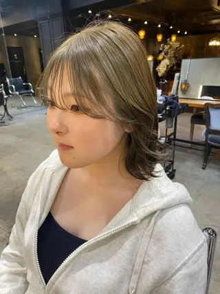 ミディアム カラー Ms.CHARM所属・透明感カラー🌿 グレージュ🐺陽介のヘアスタイル