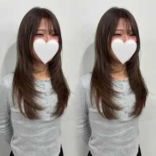 ロング カラー ハイトーン/ 顔周りレイヤー/白石のヘアスタイル