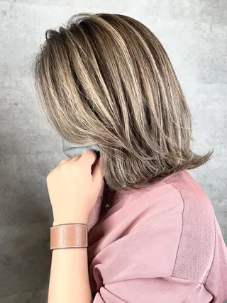 カラー セミロング BUCKS【天王寺】 バックス【駅30秒】のヘアスタイル