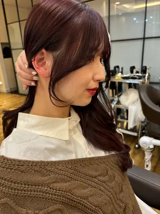 ロング カラー レイヤーカット /透明感/千葉怜寿のヘアスタイル