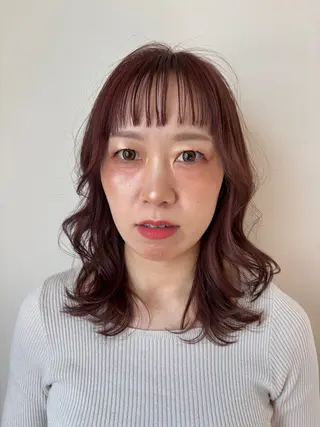ミディアム カラー いりえ しゃけのヘアスタイル