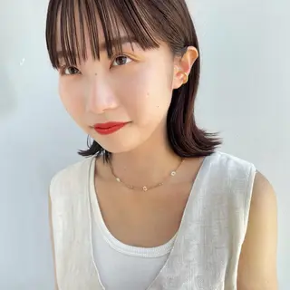 セミロング カラー ヘアアレンジ 【柔らか透明感✨/ 似合せ前髪】大石葉月のヘアスタイル