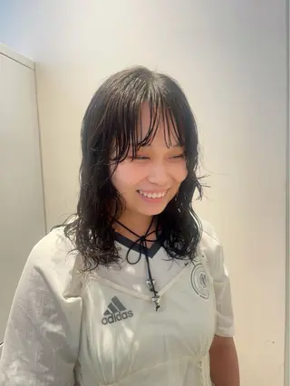 ミディアム パーマ ボブ/ベージュ/ パーマ🪿近森ゆいのヘアスタイル