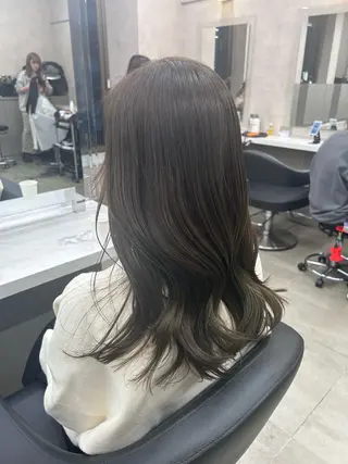 ロング カラー パーマ ヘアアレンジ メンズ キッズ ブリーチなしカラー/ ブラウン/レイヤーのヘアスタイル