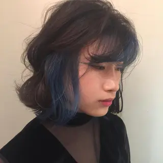 ショート カラー ホワイト&レイヤーカ ットエクステ長畠俊輔のヘアスタイル