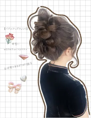 セミロング カラー ヘアアレンジ illmu所属・illmu 花菜のヘアスタイル