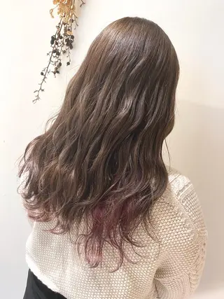 セミロング カラー ベージュ指名No1 加賀詩織のヘアスタイル