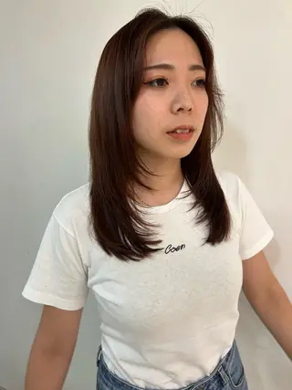 ミディアム 韓国🇰🇷ボブ✂︎ レイヤー✂︎三吉明人のヘアスタイル